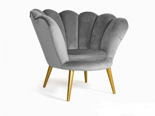 Крісло Magnolia Velvet Сірий/Золотий SIGNAL